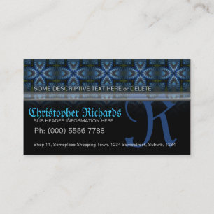 Bleu+Noir Tapisserie médiévale Carte de visite g