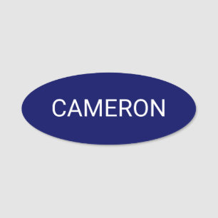 Bleu Nom ovale Balise Badge Pin ou Magnétique 3 po