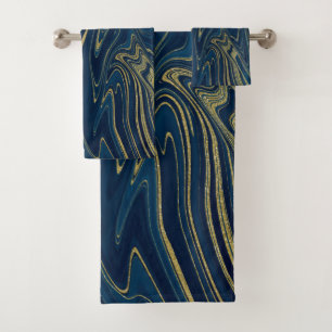 Bleu Nuit et Or Moderne, Élégance du Marbre