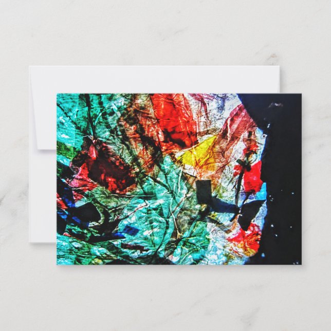 Bleu obscurité invitation abstraite, bleu Abstrait (Devant)