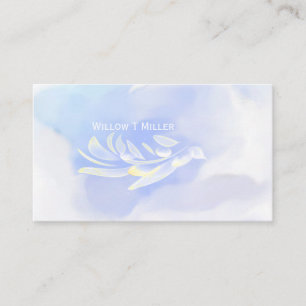 Bleu oiseau bourdonnant nuages ailes Carte de visi