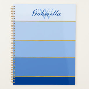 Bleu Ombre Couleur Bloc Planificateur personnalisé