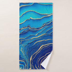 Bleu Or Liquide peinture Fluid Art Abstrait