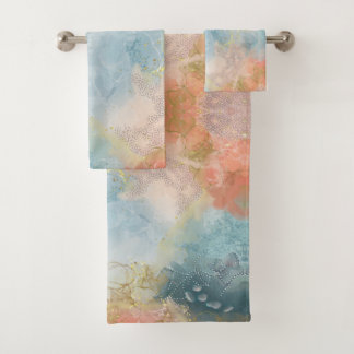 Bleu orange et rose abstrait
