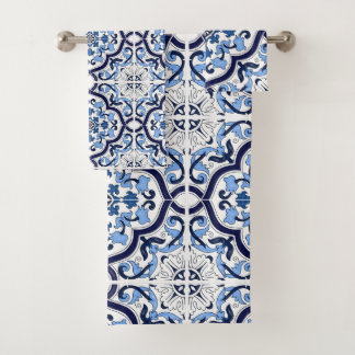  Bleu Orné Floral Méditerranéen Carrelage Sicilien