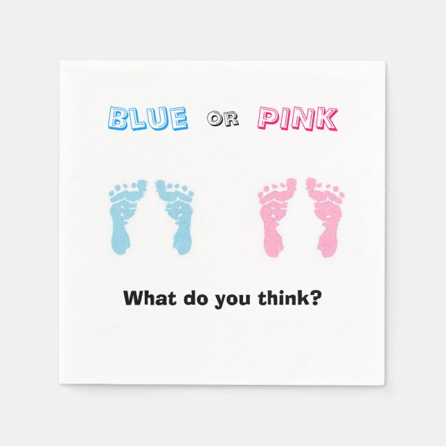 "Bleu ou rose ?" Serviettes en Papier (Devant)