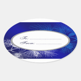 Bleu ovale Blanc Vacances personnalisé étiquette c