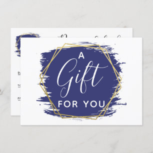 Bleu Paint Stroke & Carte de certificat Or moderne