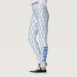 Bleu Paisley Sensibilisation Ruban Leggings person