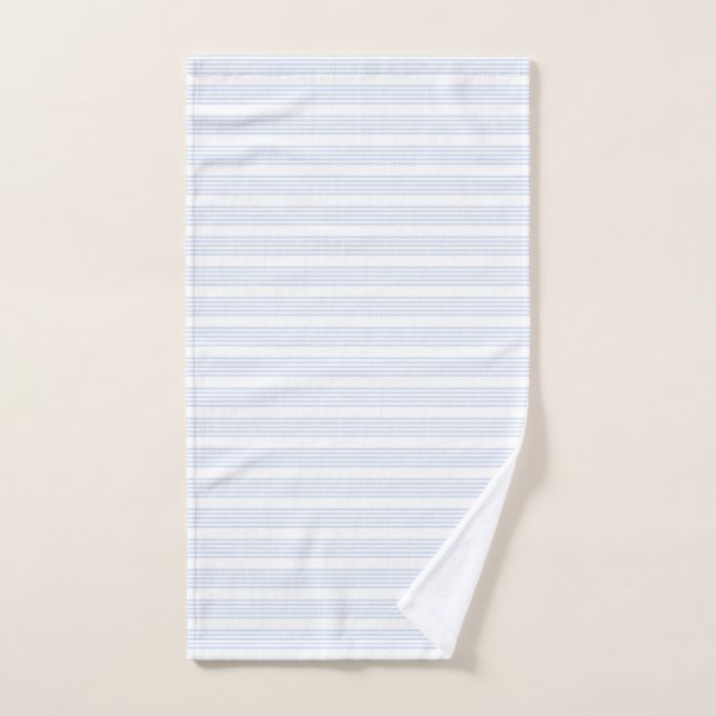 Bleu pâle et blanc cinq bandes motif (Serviette à main)