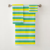 Bleu pâle, vert d'eau et jaune