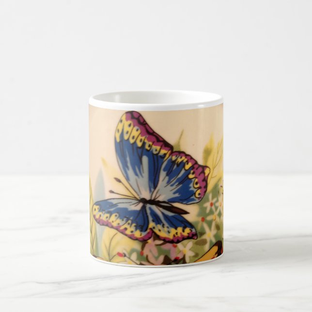 Bleu papillon café Mug (Centre)