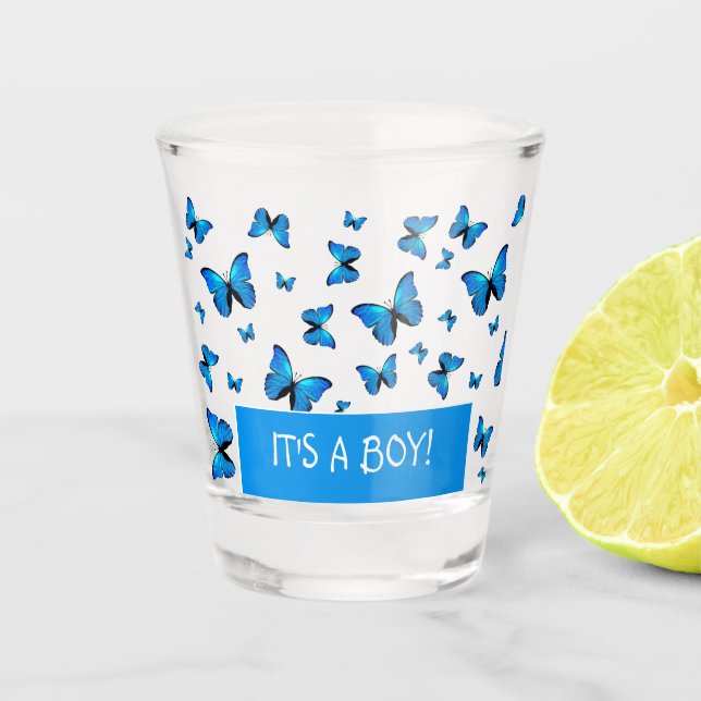 Bleu papillon en verre tourné (Devant)