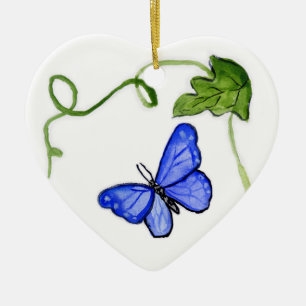 Bleu papillon Jardin Art Personnalisé Ornement Pen