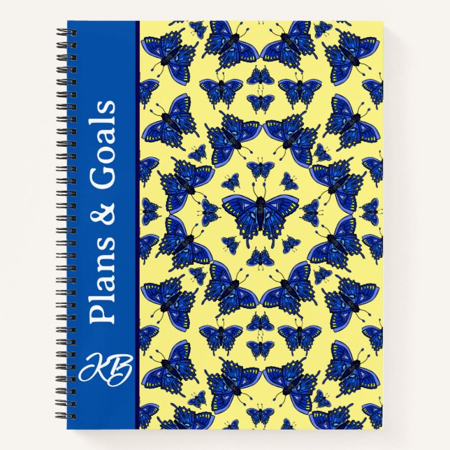 Bleu papillons en Motif amusant sur le Journal (Devant)
