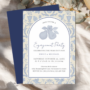 Bleu Parfait Pear Engagement Party Invitation