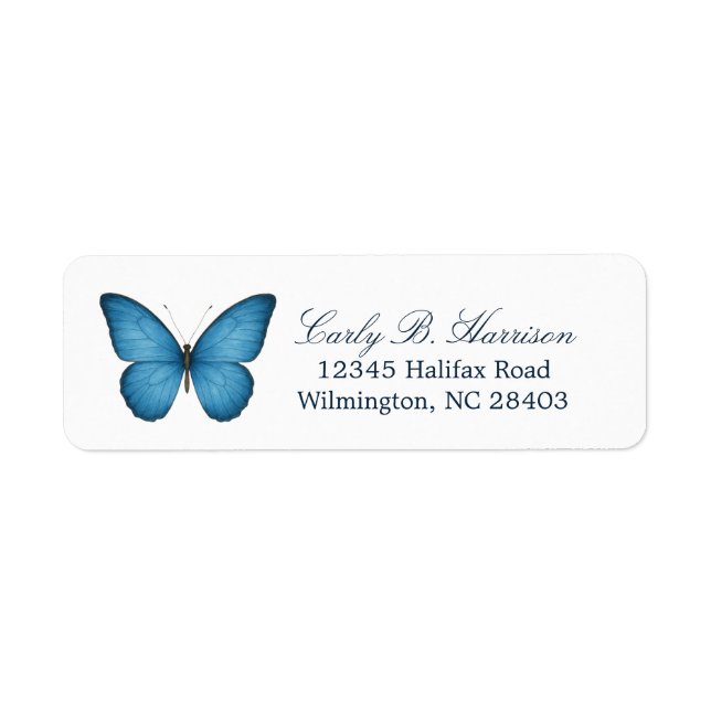 Bleu personnalisé. Étiquettes d'adresse de retour  (Devant)