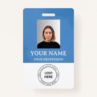 Bleu personnalisé Nom de l'employé Badge avec phot