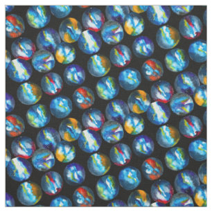 Bleu planète galaxie aquarelle art tissu