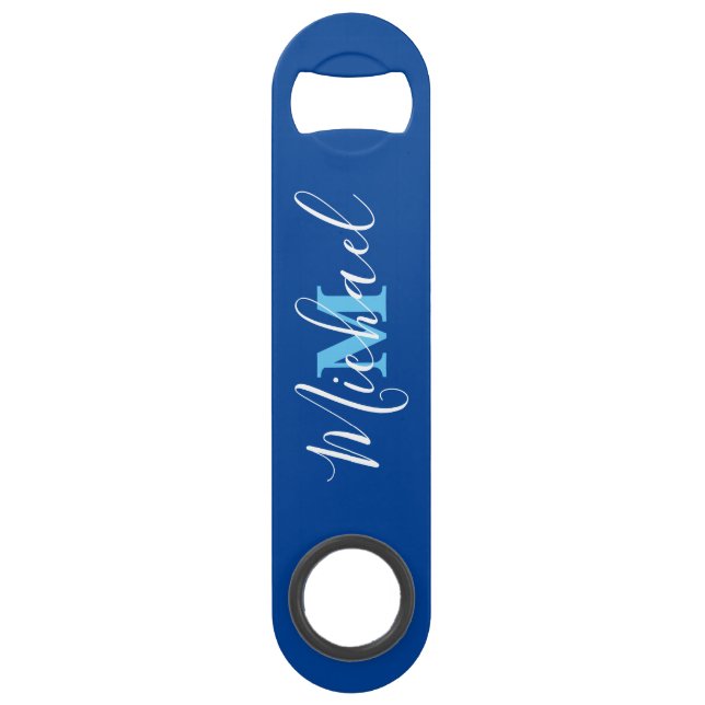 Bleu pour hommes Bouteille de vitesse personnalisé (Devant)