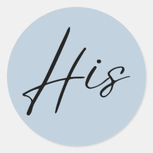 bleu poussiéreux mariage son autocollant sac de bi