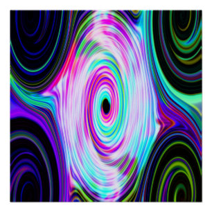 Bleu Rayons cosmiques 5 Swirl Poster parfait