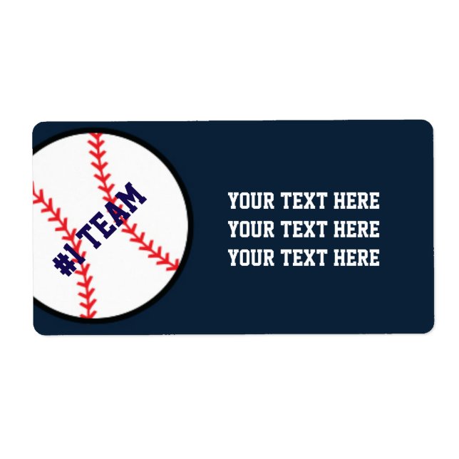 Bleu Red Baseball Team Sports Party Sticker étique (Devant)