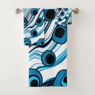 Bleu rétro chic avec Super noir et blanc