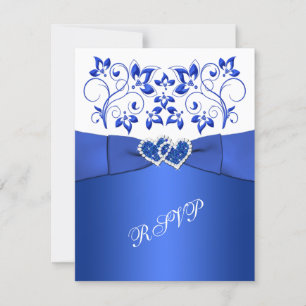 Bleu RIBBON IMPRIMÉ, Floral Blanc, Coeurs RSVP