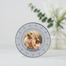 Bleu rond + blanc blanc blanc Carte photo de vacan