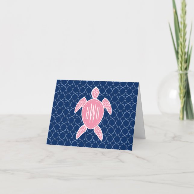 Bleu rose décoré d'un monogramme Quatrefoil de (Devant)
