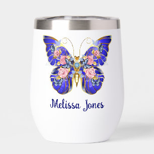 Bleu rose rose or papillon Nom floral