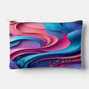 Bleu rose vague 3d thème pour sacs de toilettes