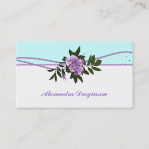 Bleu rose violet sauvage, carte de visite fleuri b