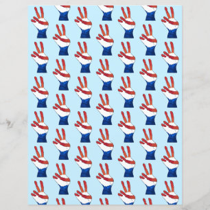 Bleu rouge Bleu de la Paix papier Motif mains
