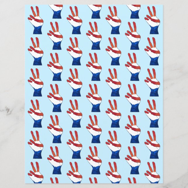 Bleu rouge Bleu de la Paix papier Motif mains (Devant)