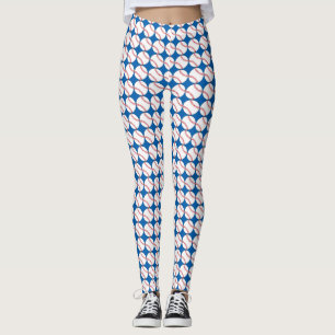 Bleu Rouge Bleu Patriotique Leggings de baseball