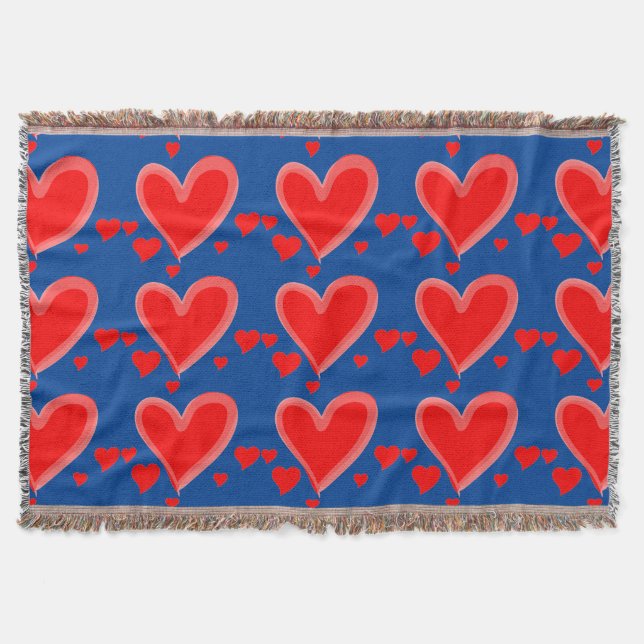 bleu rouge coeurs valentines jour couverture (Devant)