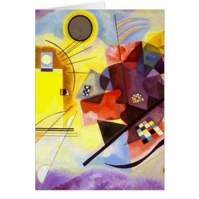 Bleu rouge jaune Kandinsky peinture Abstraite (Devant)