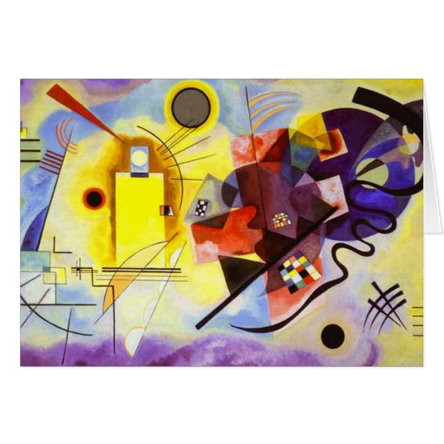 Bleu rouge jaune Kandinsky peinture Abstraite (Devant horizontal)