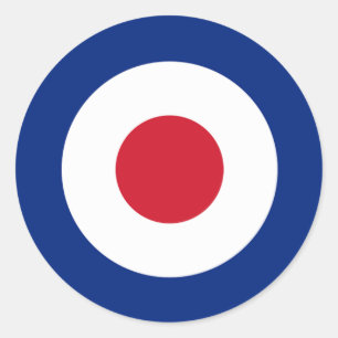 Bleu rouge MOD et blanc Sticker rond