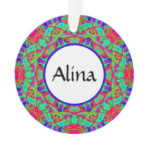 Bleu Rouge Vert Mandala Personnalisable Boho Noël