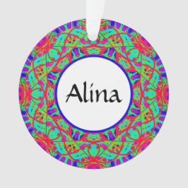Bleu Rouge Vert Mandala Personnalisable Boho Noël