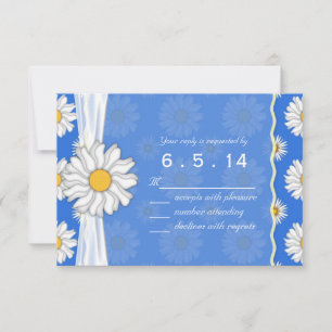 Bleu Royal et Blanc Réponse Florale RSVP