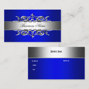 Bleu Royal sur Carte de visite élégant argent