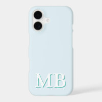 Bleu & sarcelle | Monogramme initial minimal moder