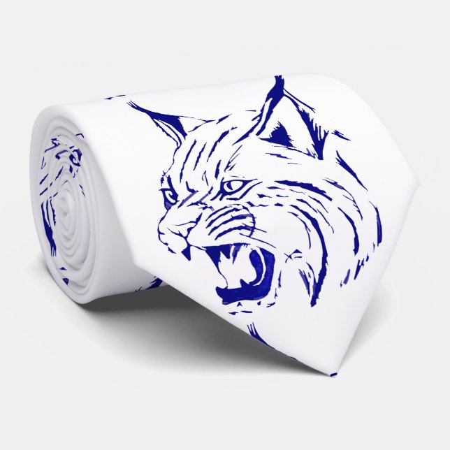 Bleu sauvage/blanc de cravate de mascotte d'équipe (Roulé)
