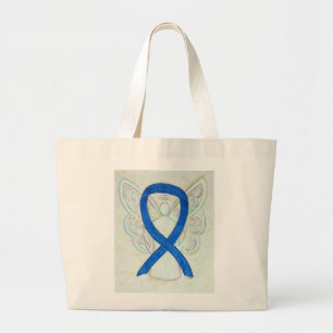 Bleu Sensibilisation Ruban Angel Sac fourre-tout p