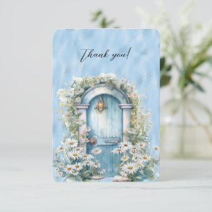 Bleu Shimmer Porte Jardin Daisy Carte de remerciem