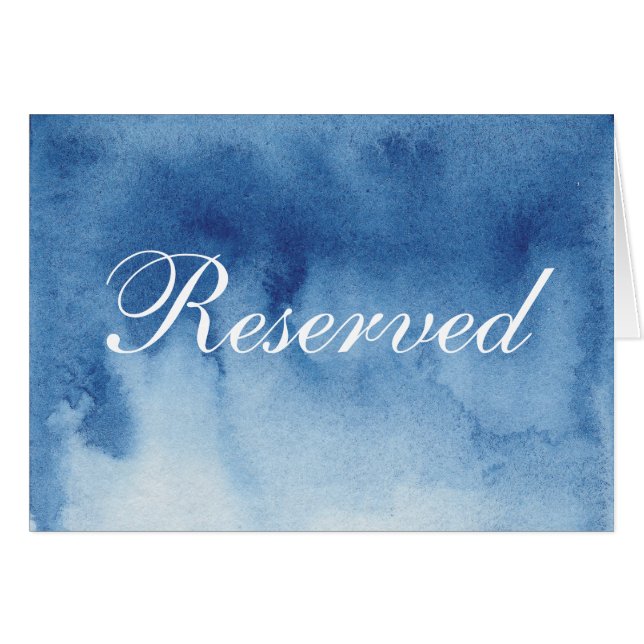 Bleu signe réservé aquarelle. Mariage moderne (Devant Horizontal)